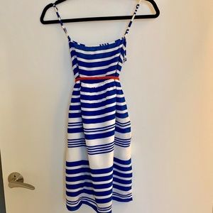 Zara blue and white striped dress with belt